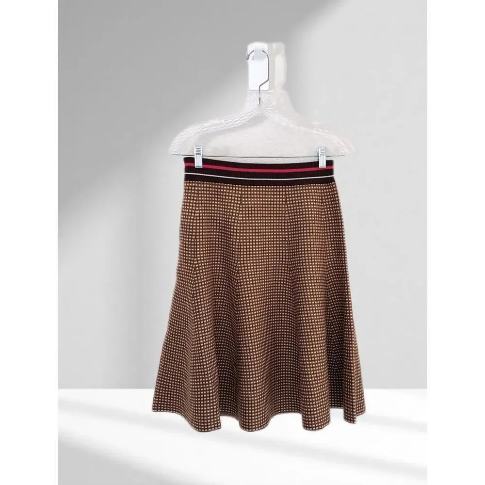 NoName is needed NONAME wool CHECK Mini FLIRT sweater SKIRT Large - Picture 5 of 6